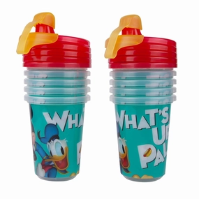 The First Years Take & Toss Disney Mickey Mouse Sippy Cups - Reusable Toddlers Cups with Lids - Kids Party Pack with 2 Travel Caps - 10 Oz - 10 Count