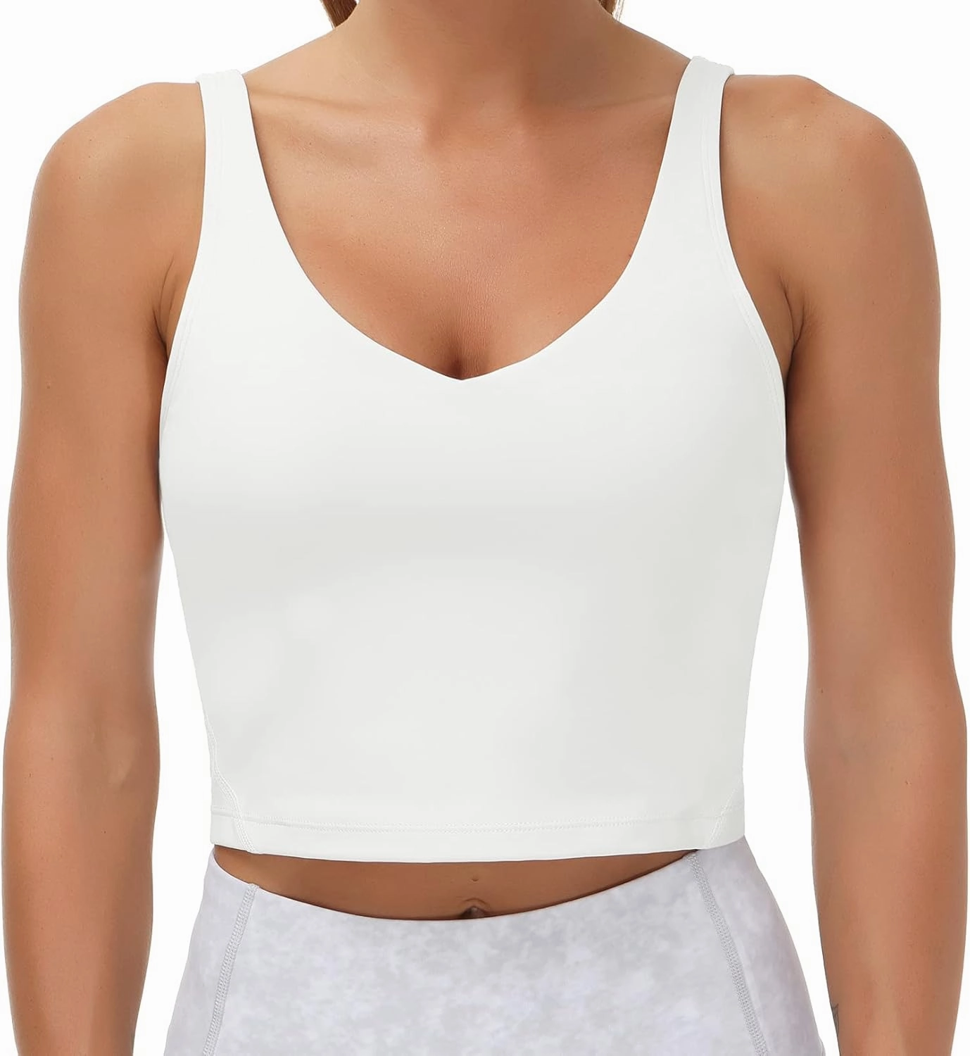 THE GYM PEOPLE Womens' Sports Bra Longline Wirefree Padded with Medium Support