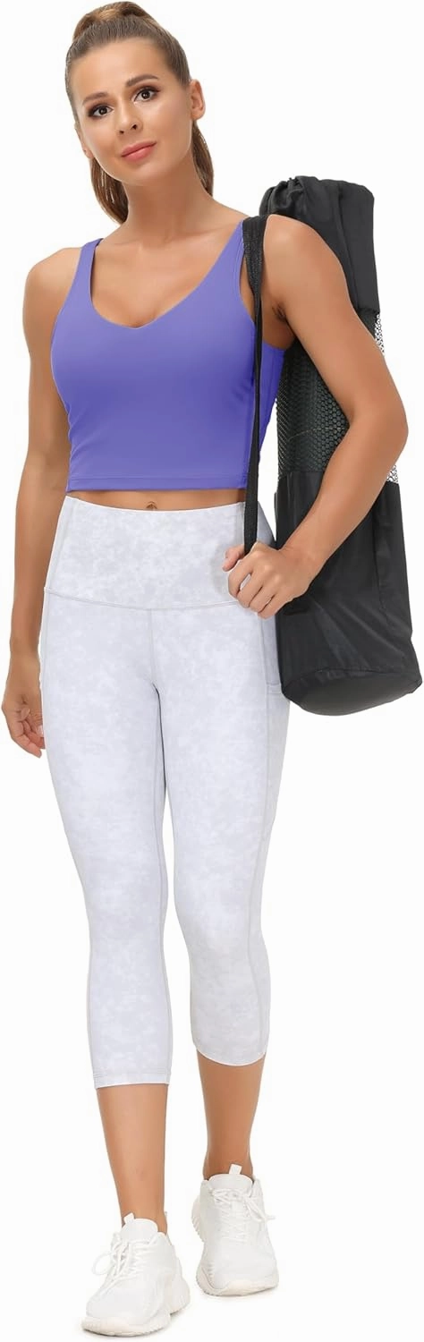 THE GYM PEOPLE Womens' Sports Bra Longline Wirefree Padded with Medium Support