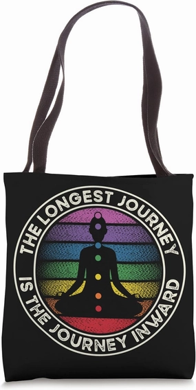The Longest Journey is the Journey Inward Meditation Chakras Tote Bag