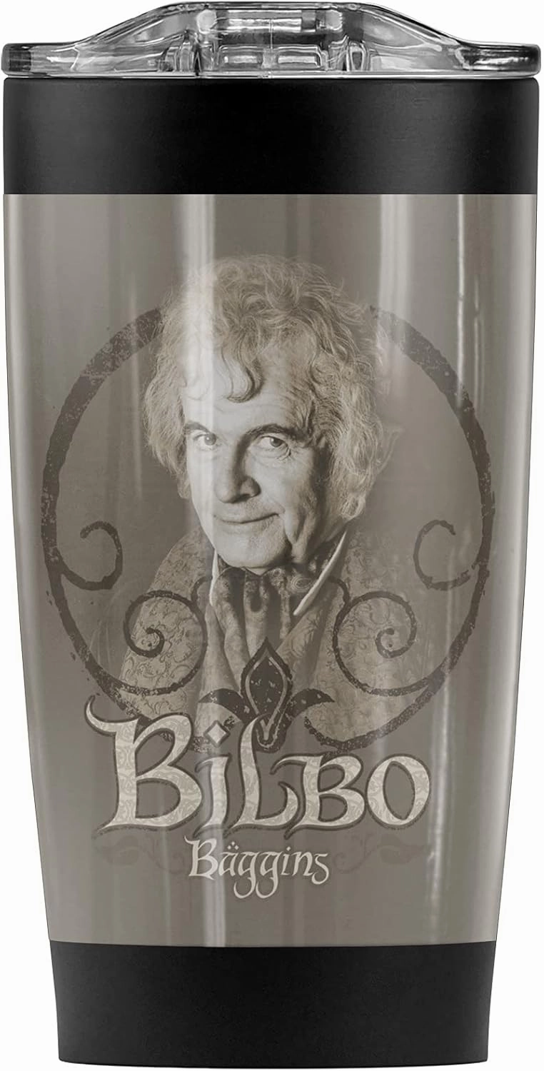 The Lord of the Rings Bilbo Baggins Stainless Steel Tumbler 20 oz Coffee Travel Mug/Cup, Vacuum Insulated & Double Wall with Leakproof Sliding Lid | Great for Hot Drinks and Cold Beverages