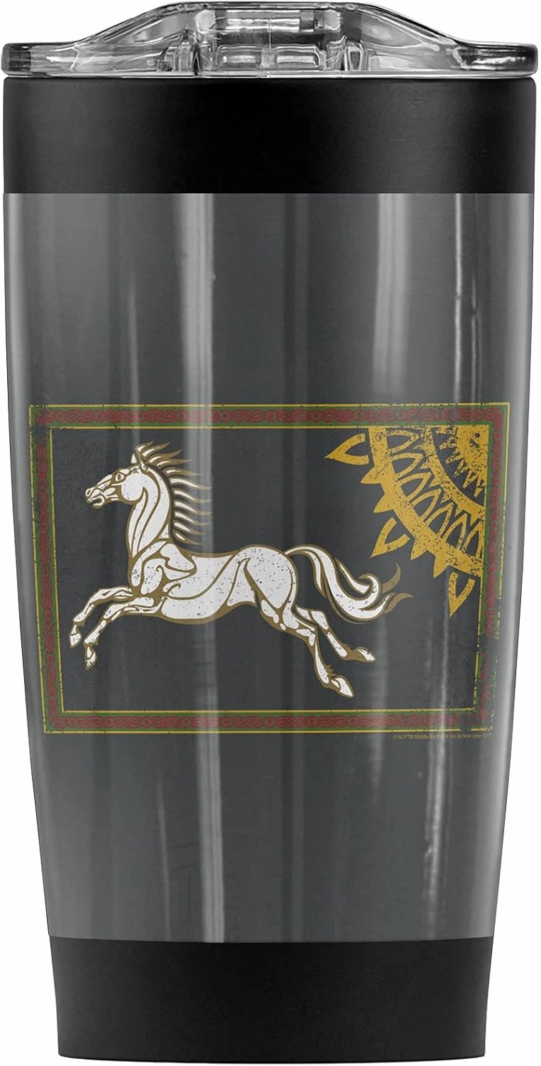 The Lord of The Rings Rohan Banner Stainless Steel Tumbler 20 oz Coffee Travel Mug/Cup, Vacuum Insulated & Double Wall with Leakproof Sliding Lid | Great for Hot Drinks and Cold Beverages