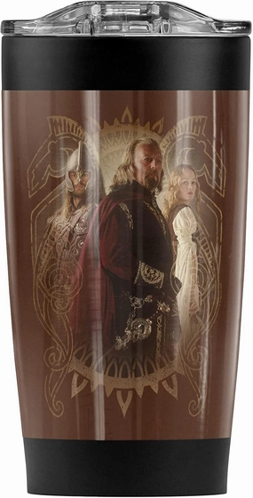 The Lord of the Rings Rohan Royalty Stainless Steel Tumbler 20 oz Coffee Travel Mug/Cup, Vacuum Insulated & Double Wall with Leakproof Sliding Lid | Great for Hot Drinks and Cold Beverages