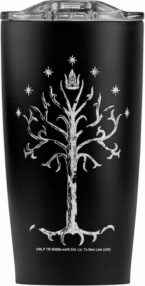 The Lord Of The Rings Tree Of Gondor Stainless Steel Tumbler 20 oz Coffee Travel Mug/Cup, Vacuum Insulated & Double Wall with Leakproof Sliding Lid | Great for Hot Drinks and Cold Beverages