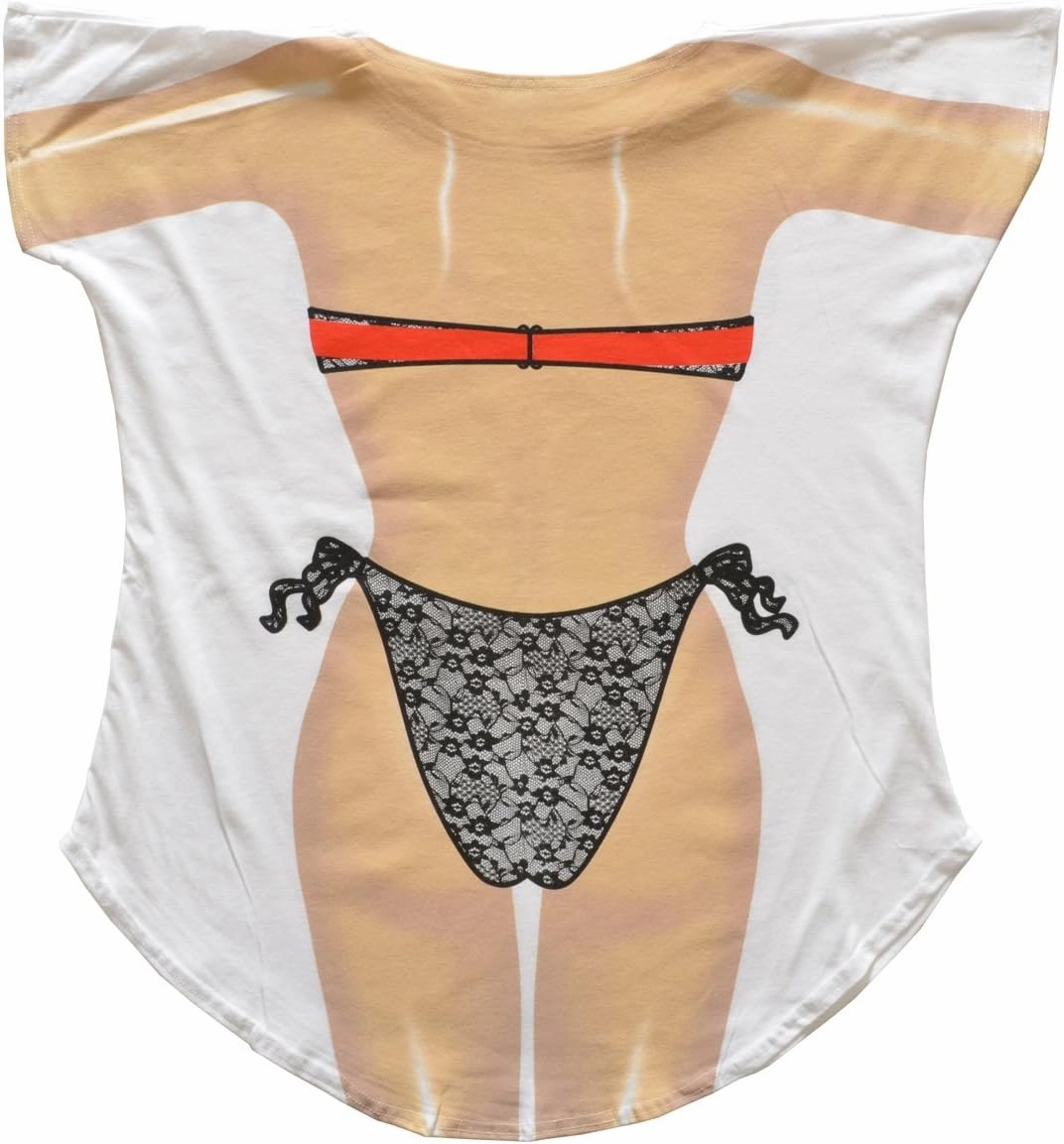 The Original Women's Bikini Shirt - Funny Bikini Print Bathing Suit Cover-up Beach Tshirt Dress for Women Men