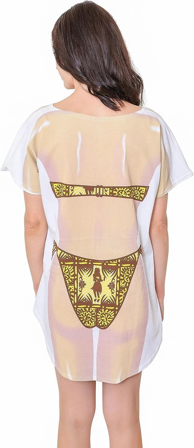 The Original Women's Bikini Shirt - Funny Bikini Print Bathing Suit Cover-up Beach Tshirt Dress for Women Men