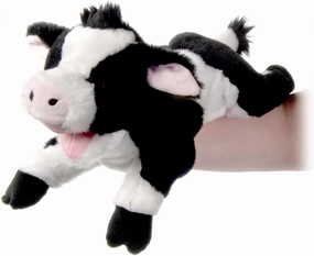 The Petting Zoo Cow Stuffed Animal Plushie, Gifts for Kids, Puppetz Animals, Cow Plush Toy 15 Inches