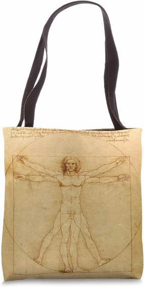 The Vitruvian Man (Uomo Vitruviano) by Leonardo da Vinci Tote Bag