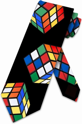 Three Rooker Puzzle Cube Ties Mens 3D Puzzle Necktie