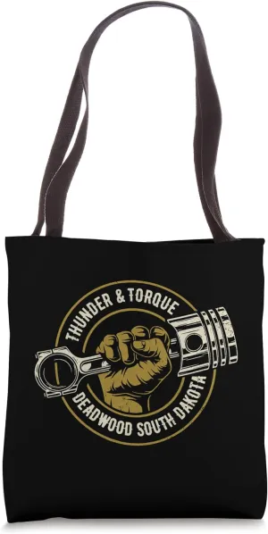 Thunder and Torque Deadwood SD Fist with Piston Design Tote Bag