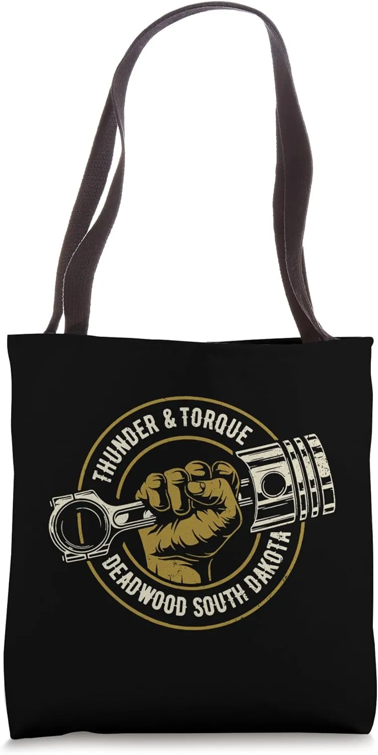 Thunder and Torque Deadwood SD Fist with Piston Design Tote Bag