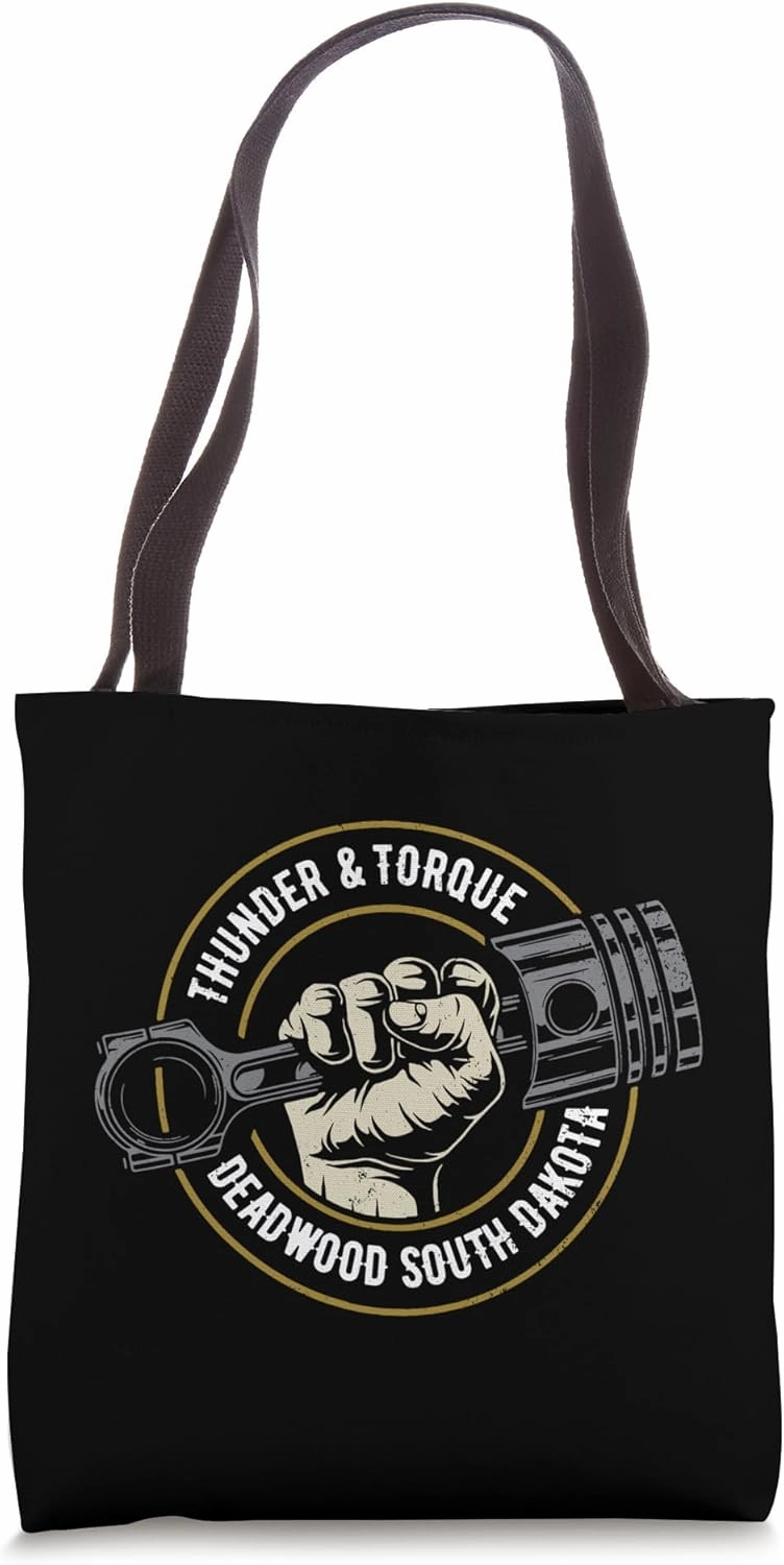 Thunder and Torque Deadwood SD Fist with Piston Design Tote Bag