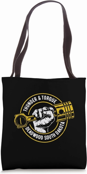 Thunder and Torque Deadwood SD Fist with Piston Design Tote Bag