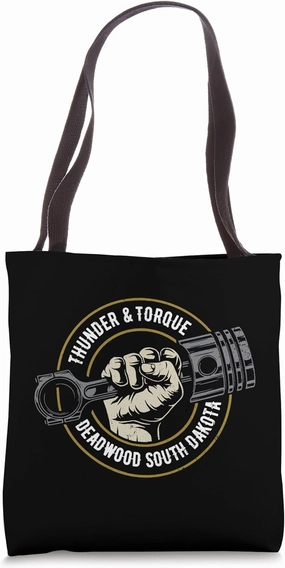 Thunder and Torque Deadwood SD Fist with Piston Design Tote Bag