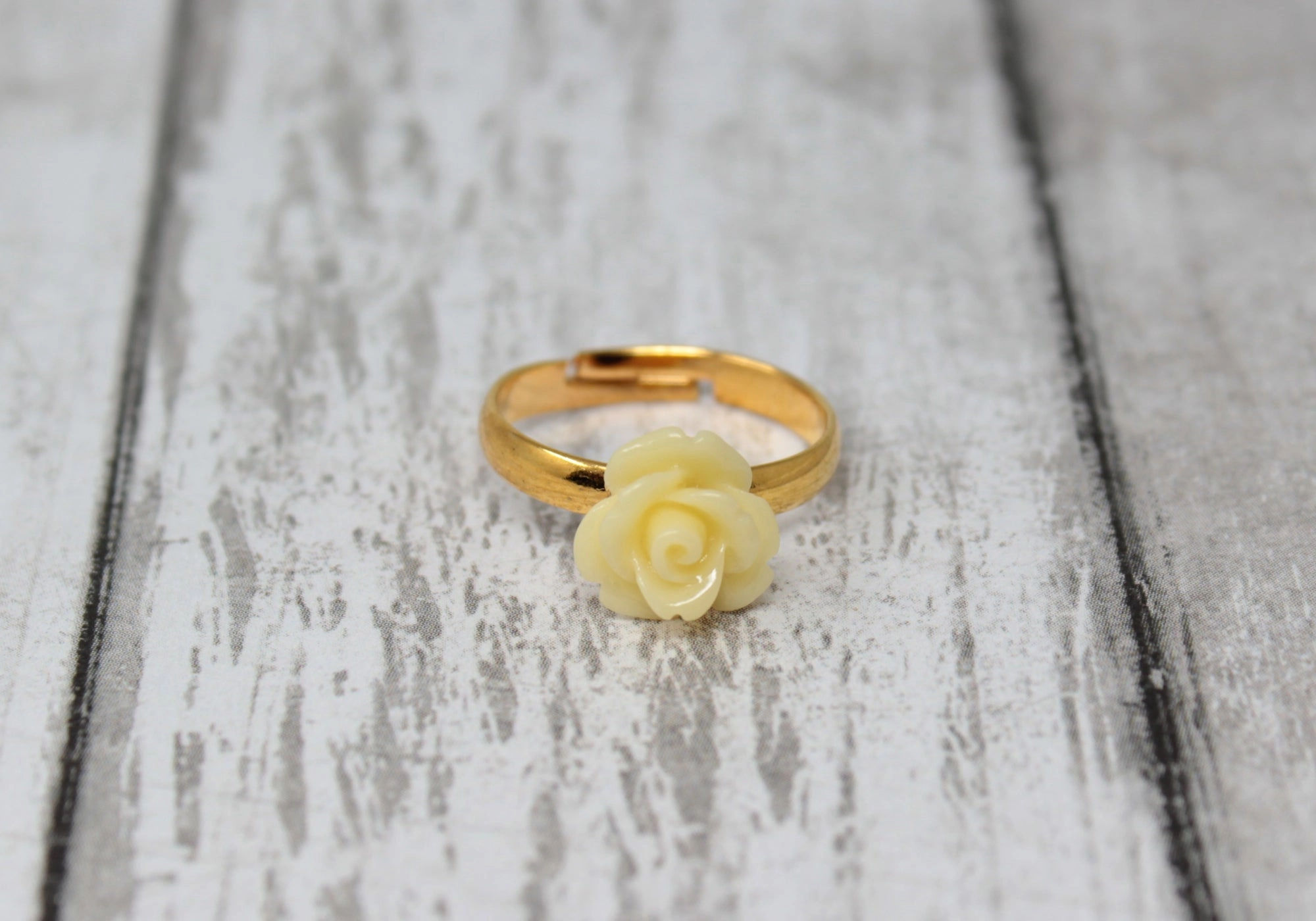 Tiny Petals Stacking Ring ~ Butter Yellow