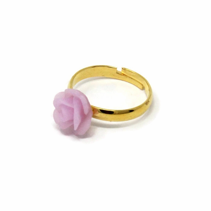 Tiny Petals Stacking Ring ~ Frosted Lilac Rose