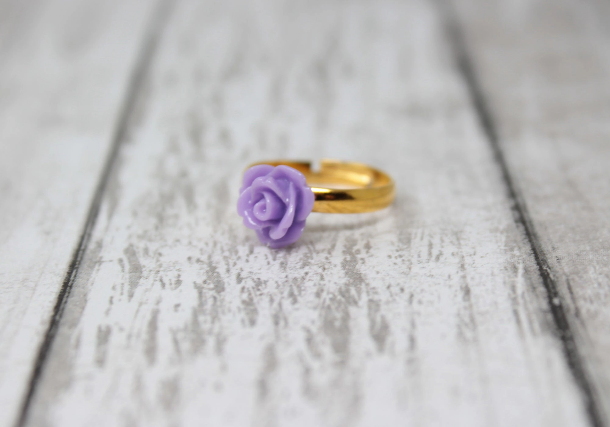 Tiny Petals Stacking Ring ~ Violet Rose