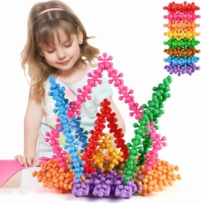 TOMYOU 200 Pieces Building Blocks Kids STEM Toys Educational Discs Sets Interlocking Solid Plastic for Preschool Boys and Girls Aged 3 , Safe Material Creativity