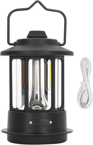 Topyond LED Camping Lantern, Portable Survival Lanterns, 5‑170lm Waterproof Ergonomic Portable Camping Ambient Lantern with Metal Handle for Camping(Black)