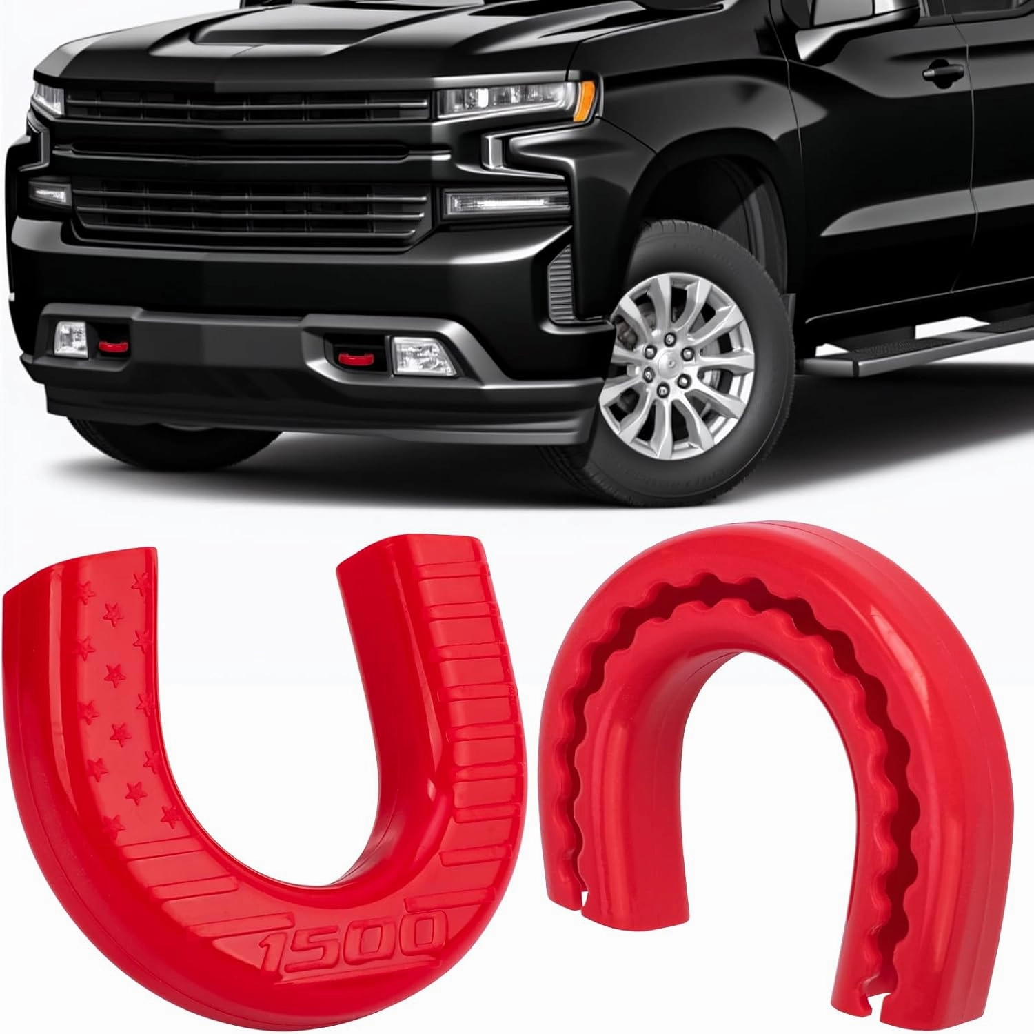 Tow Hook Covers Compatible with Chevy Silverado 1500 Accessories 2007-2025,Tow Hitch Cover-Hitch Covers for Trucks Fit for 2007-2025 Chevrolet Silverado 1500 Accessories (Red)