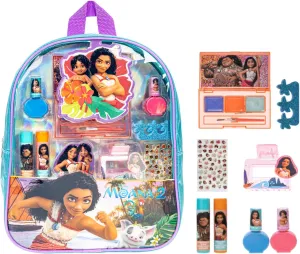Townley Girl Disney Moana 2 Makeup Filled Backpack Set, Including Lip Balm, Nail Polish, Nail File, Hair Bows, and Other Accessories, Perfect for Parties, Sleepovers and Makeovers, Ages 3