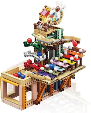 Toy Building Block Sets, Marble Run Ball Track with Xylophone Mechanical Block Kit, Creative DIY Model Kits Steam Toy Hobbies Christmas Birthday Gift for Adult Boys Girls Kids 8-12, 695 PCS