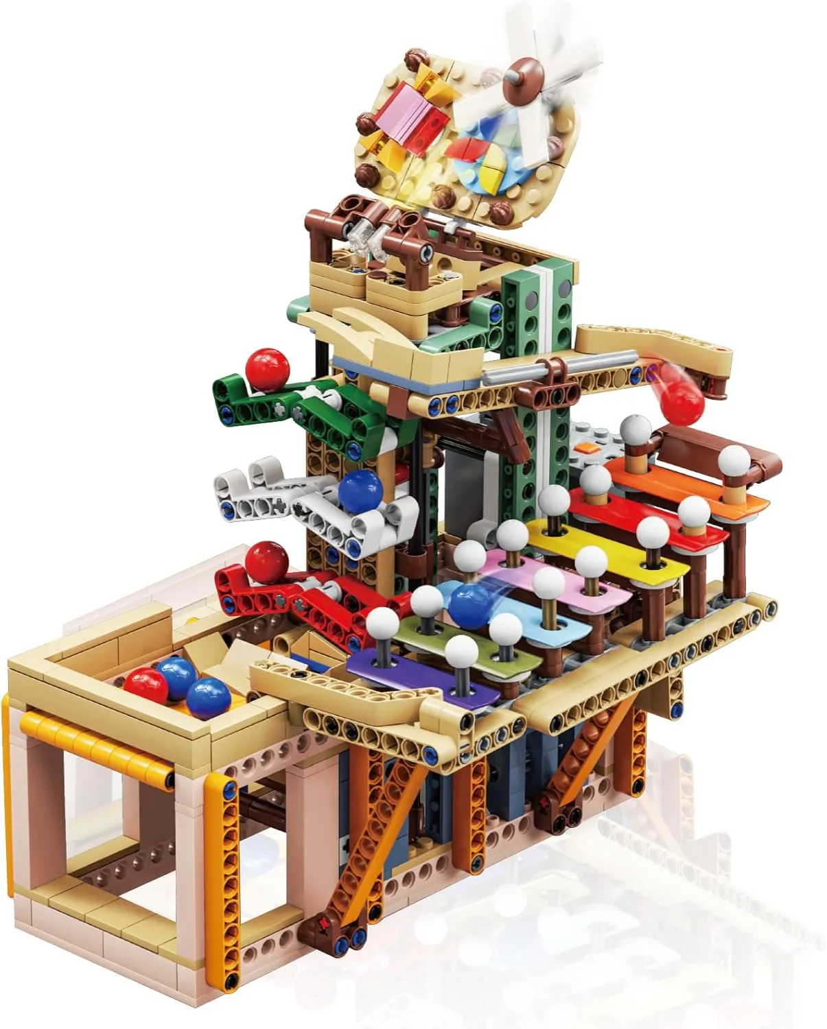 Toy Building Block Sets, Marble Run Ball Track with Xylophone Mechanical Block Kit, Creative DIY Model Kits Steam Toy Hobbies Christmas Birthday Gift for Adult Boys Girls Kids 8-12, 695 PCS