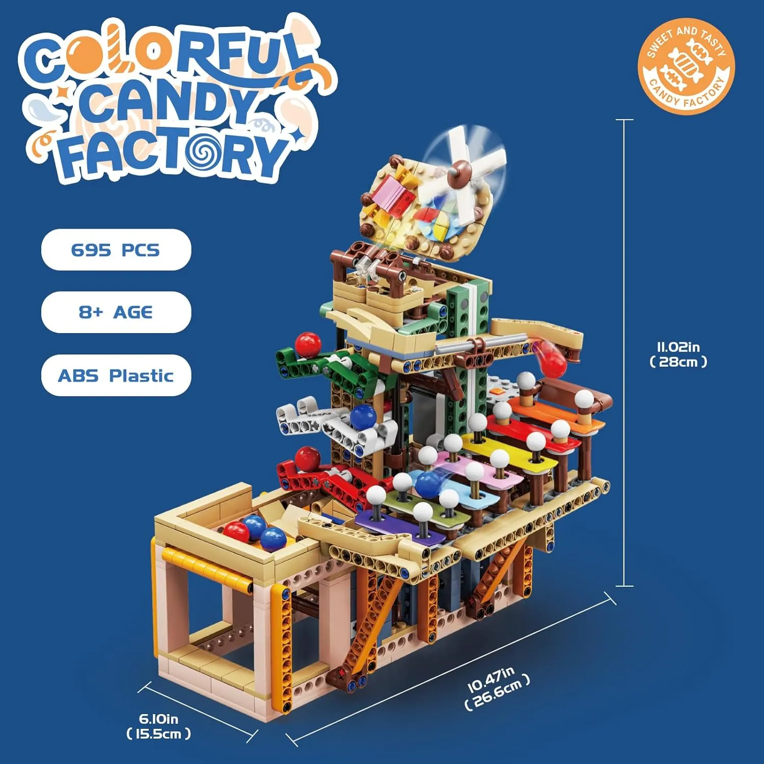 Toy Building Block Sets, Marble Run Ball Track with Xylophone Mechanical Block Kit, Creative DIY Model Kits Steam Toy Hobbies Christmas Birthday Gift for Adult Boys Girls Kids 8-12, 695 PCS