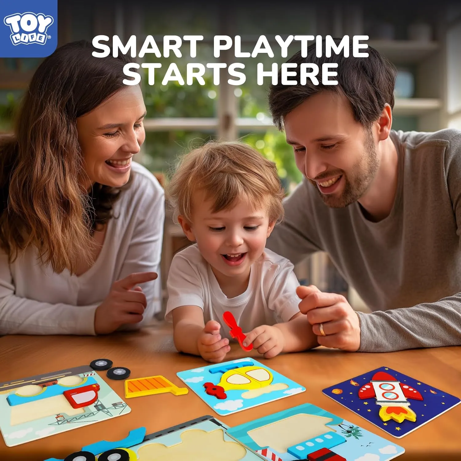 TOY Life 6 Piece Toddler Puzzles Ages 2-4, Wooden Puzzle for Toddlers 1-3 2 Year Old Baby 12-18 Months, Wood Puzzles for Toddler Montessori Toys