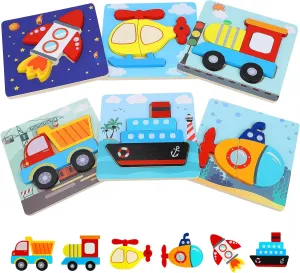 TOY Life 6 Piece Toddler Puzzles Ages 2-4, Wooden Puzzle for Toddlers 1-3 2 Year Old Baby 12-18 Months, Wood Puzzles for Toddler Montessori Toys