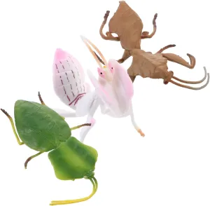 TOYANDONA Desktop Decor 3pcs Plastic Plastic Playes Desktop Toys Realistic Simulation Model Simulation Model Small Mantis Decoration Animal Decorate Orchid Statue Child Kids Playset