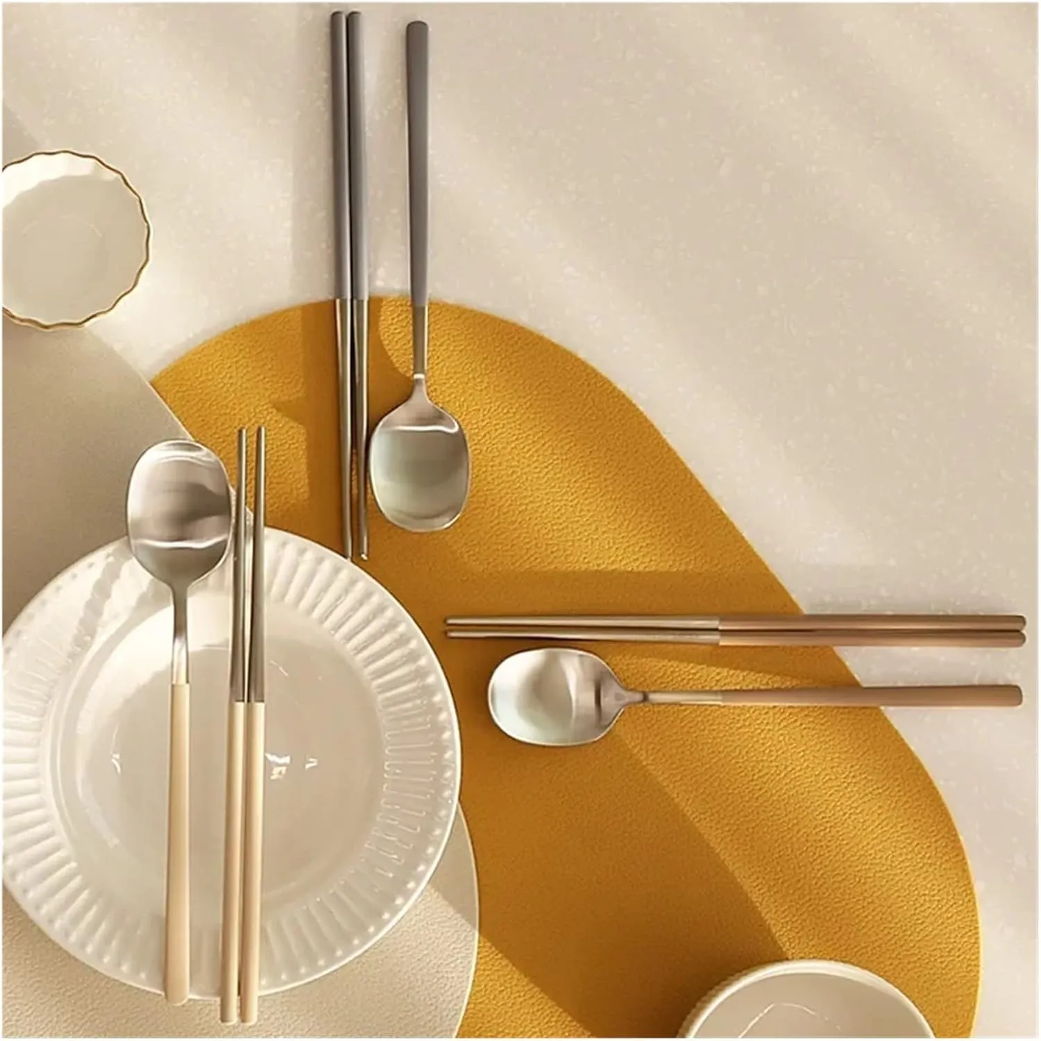 travel utensils 304 Stainless Steel Portable Tableware Set Chopsticks Spoon Outdoor Single Tableware(Black)