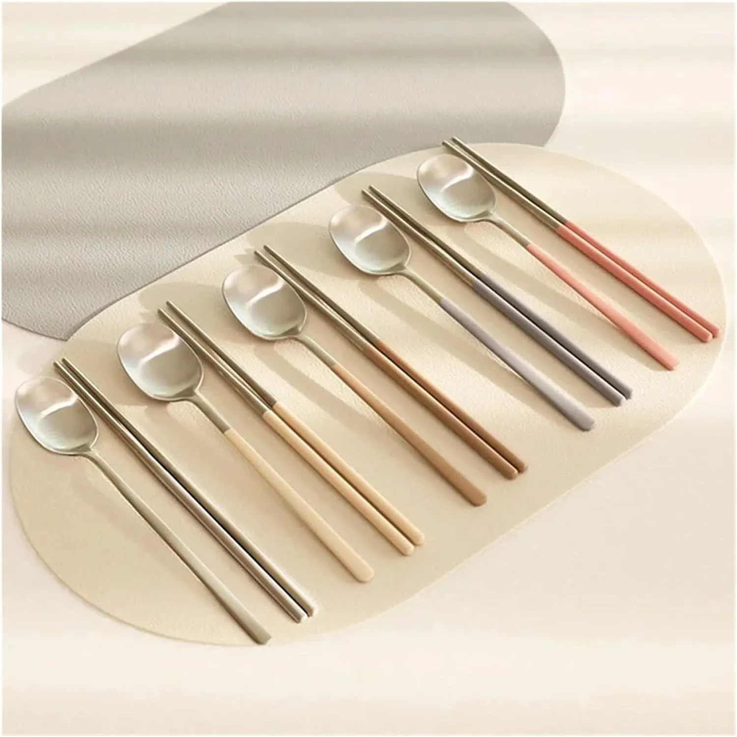 travel utensils 304 Stainless Steel Portable Tableware Set Chopsticks Spoon Outdoor Single Tableware(Black)