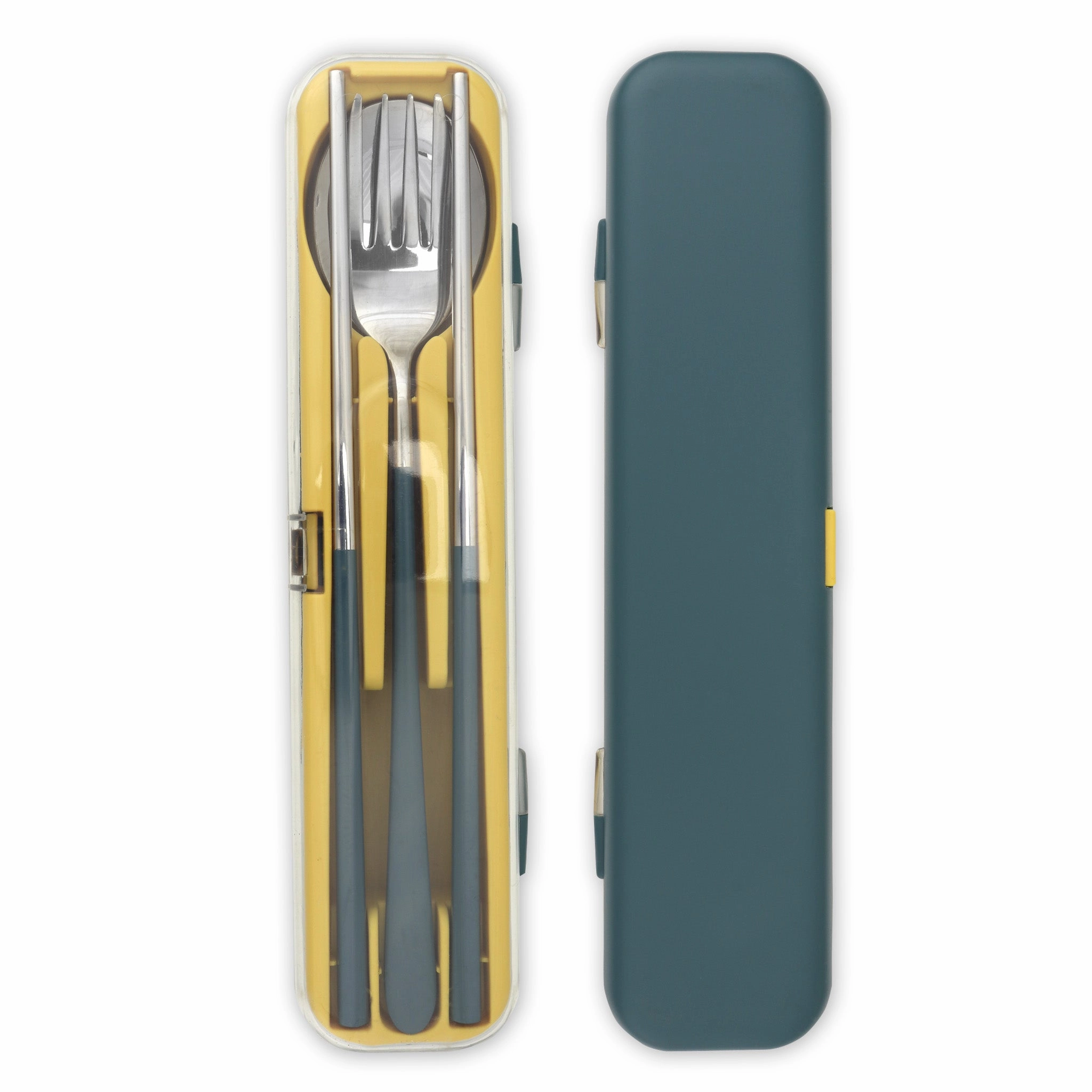 Travel Cutlery Box Set w/ Chopsticks (Teal)