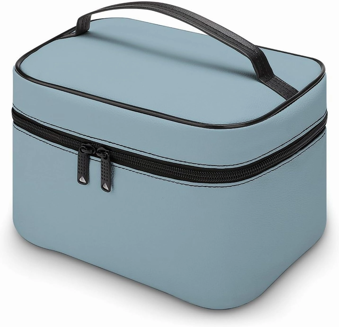 Travel Makeup Bag, Simple Blue Color Cosmetic Bags for Women Large Capacity Waterproof Toiletry Bag Make up Organizer