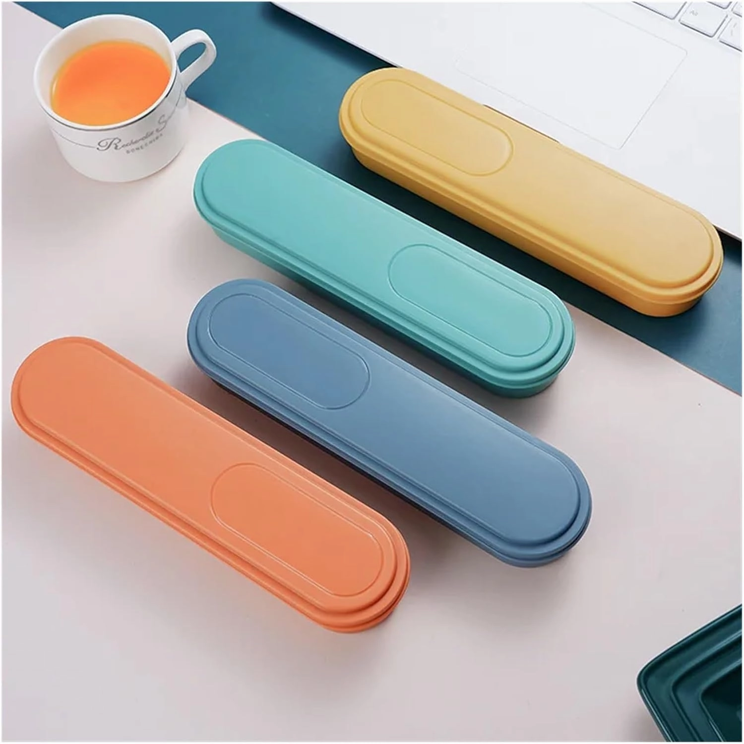 travel utensils Portable Cutlery Set 304 Stainless Steel Chopsticks Fork and Spoon Tableware Set for Travel Camping(2PCS Orange)