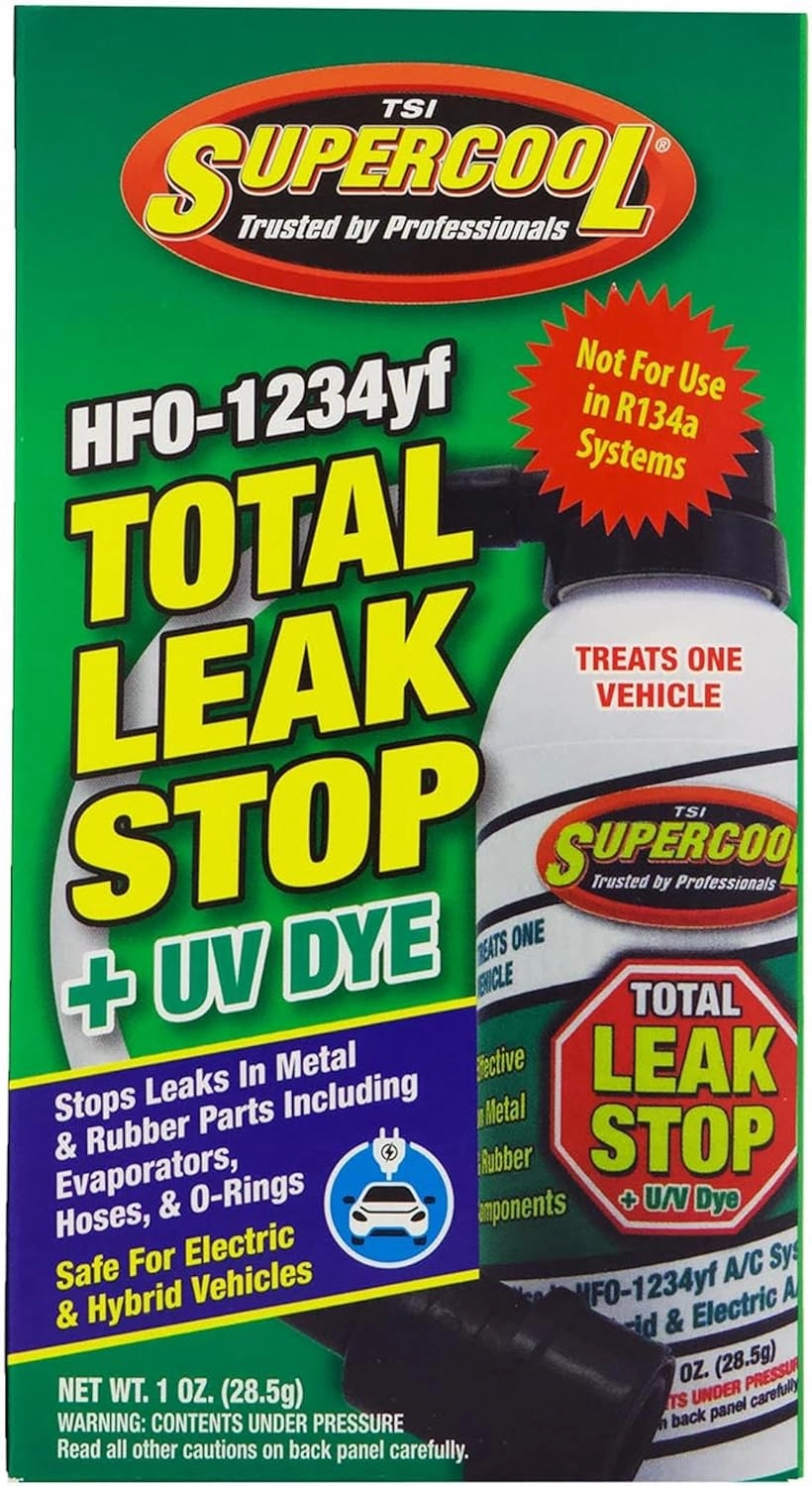 TSI Supercool 39241B-YF Total Leak Stop and U/V Dye, 1 oz (HFC Free BOV Can with 1234yf Adapter, Retail Box)