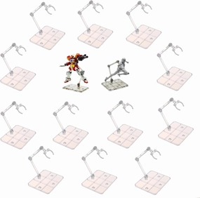 TSY TOOL 18 Pcs of HG144 Action Figure Stand, Display Holder Base, Doll Model Support Stand Compatible with 6" HG RG SD SHF Gundam 1/44 Toy Clear