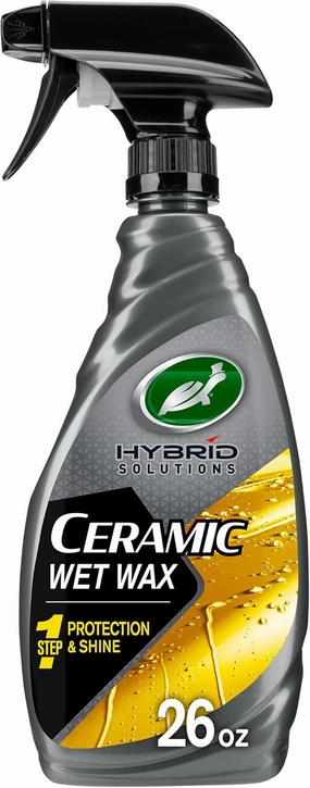 Turtle Wax 53410 Hybrid Solutions Ceramic Wet Wax, One Step Shine and Protection Solution, Extreme Water Beading, Keeps Vehicle Cleaner for Longer, No Streaks, 26 oz. (Pack of 1)