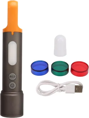 Type-C Rechargeable White Focus USB Flashlight, Aluminum Alloy Zoomable Mini Portable Torch
