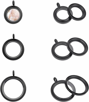UNICRAFTALE 3 pcs 3 Size Memory Locket Pendants Glass Photo Charms