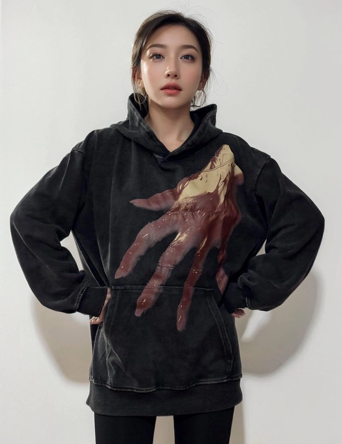 Unisex 3D Blood Hand/Spider Horror Hoodie Dark Streetwear Gothic Punk High Street Fashion Halloween Must-Have