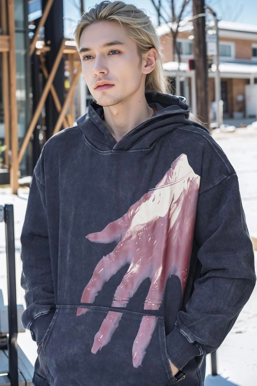 Unisex 3D Blood Hand/Spider Horror Hoodie Dark Streetwear Gothic Punk High Street Fashion Halloween Must-Have