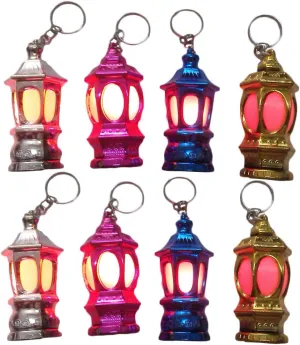 Uonlytech 20pcs Mini Keychain Flashlights LED Pocket Ramadan Lantern Keyring Light Lamp Islam Eid Gift for Bag Handbag Purse (Random Color)