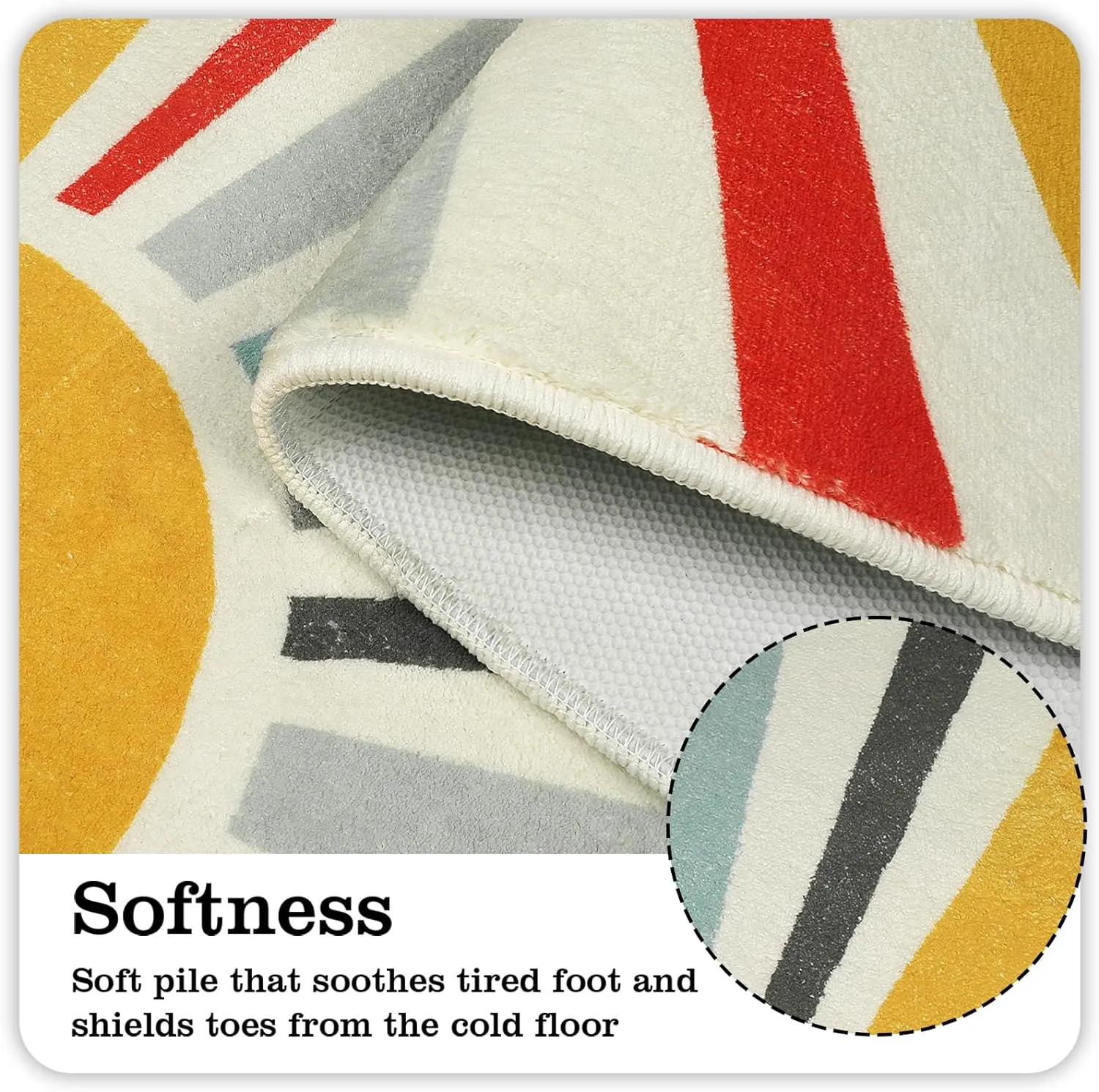 Uphome Boho Bath Mat Set Modern Colorful Sun Bathroom Rug Sets 2 Piece Non-Slip Soft Cute Long Bathroom Rugs Machine Washable Blue Aesthetic Floor Carpet for Shower Vanity Kids Room