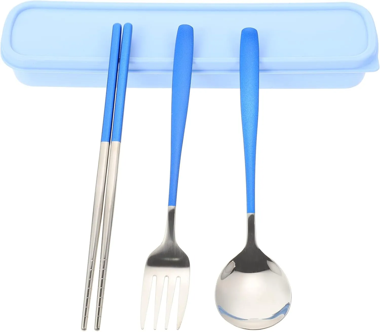 UPKOCH 1set Travel Camping Tableware Set Stainless Steel Cutlery Fork Spoon and Chopsticks Portable Outdoor Dining Kit for Students and Travelers Reusable and Easy to Clean