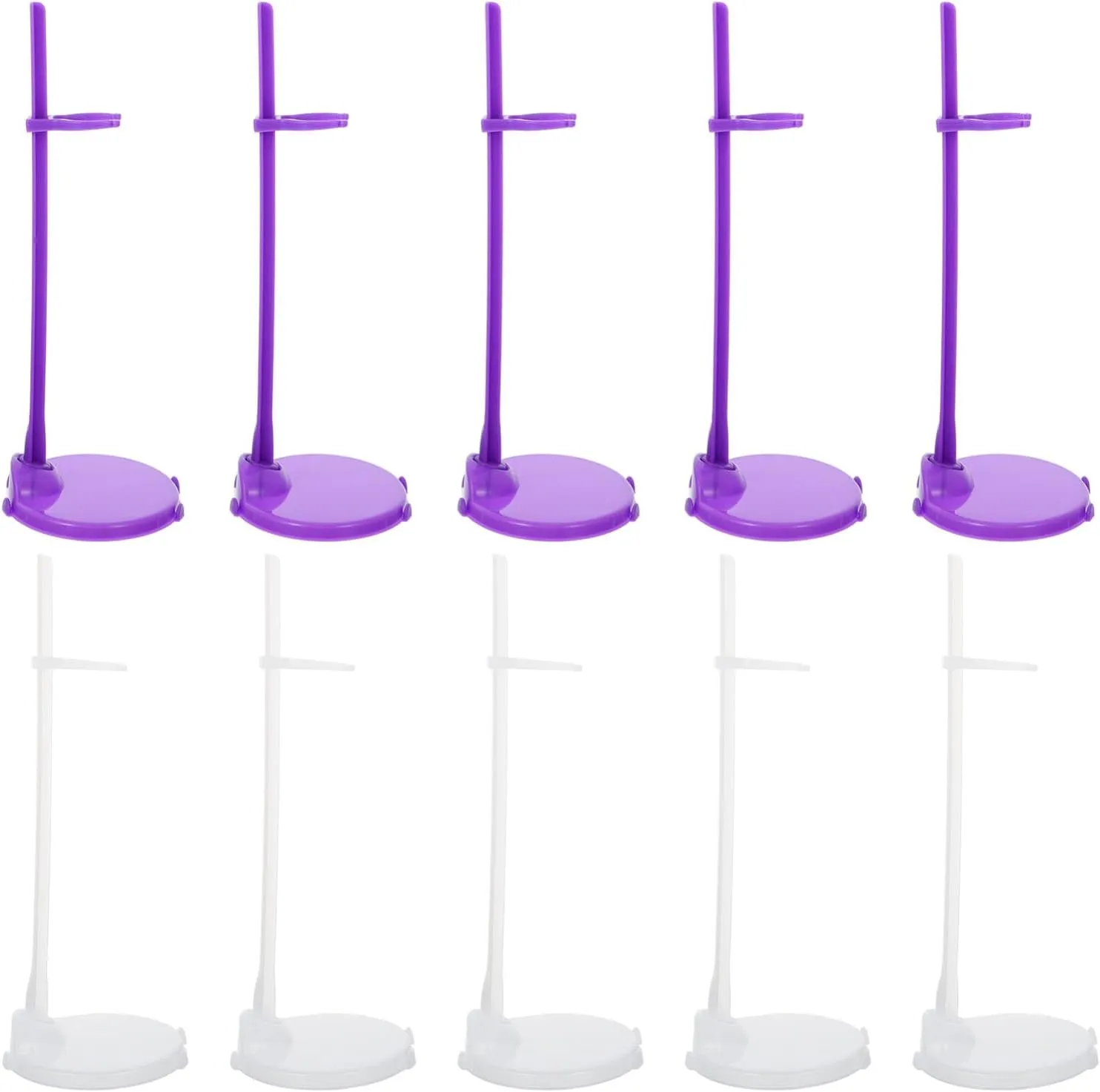 UPKOCH Doll Stands Display Holder, 20pcs Adjustable Action Figure Stand Plastic Doll Clip Racks Transparent Model Support Dolls Accessories