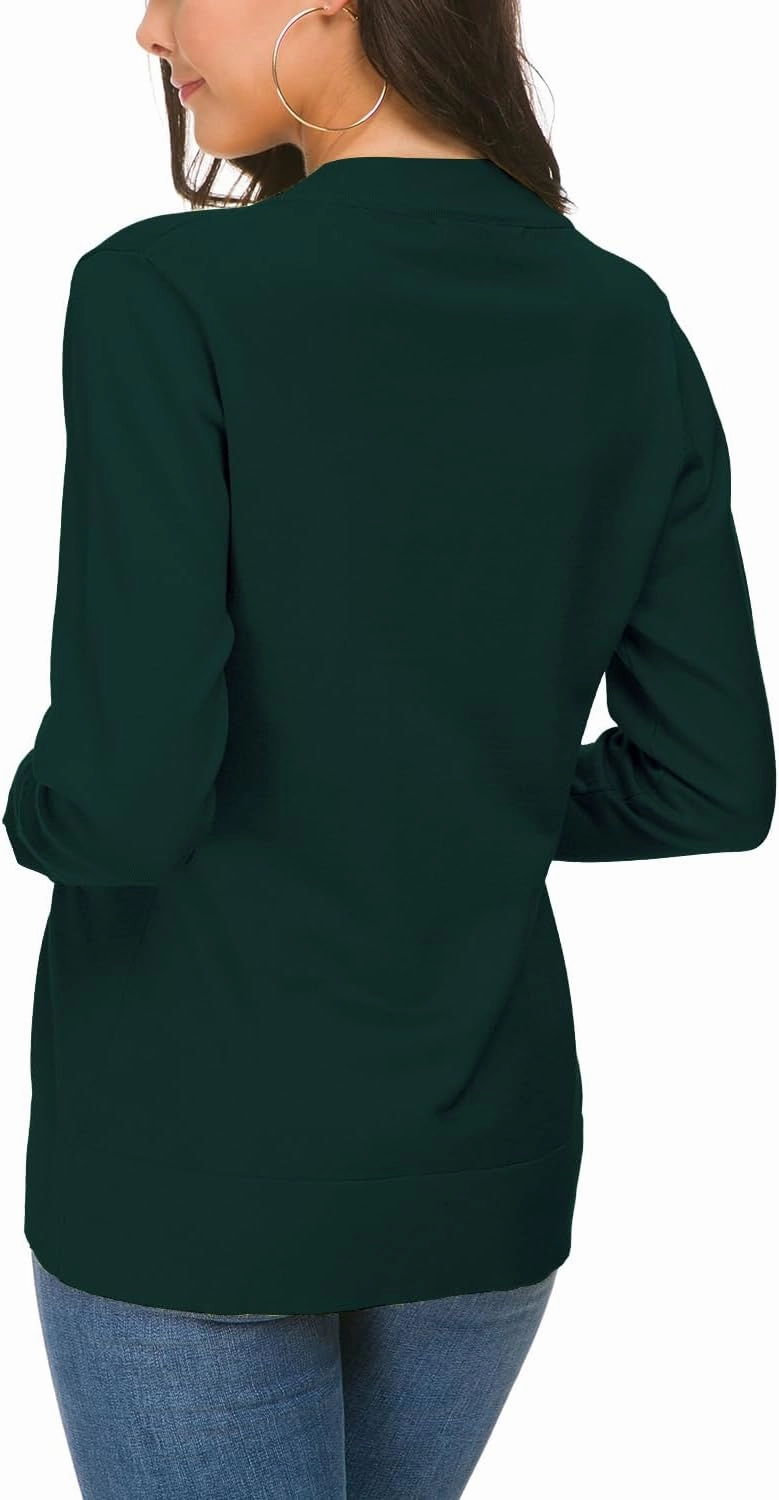 Urban CoCo Women's Long Sleeve Open Front Knit Cardigan Sweater