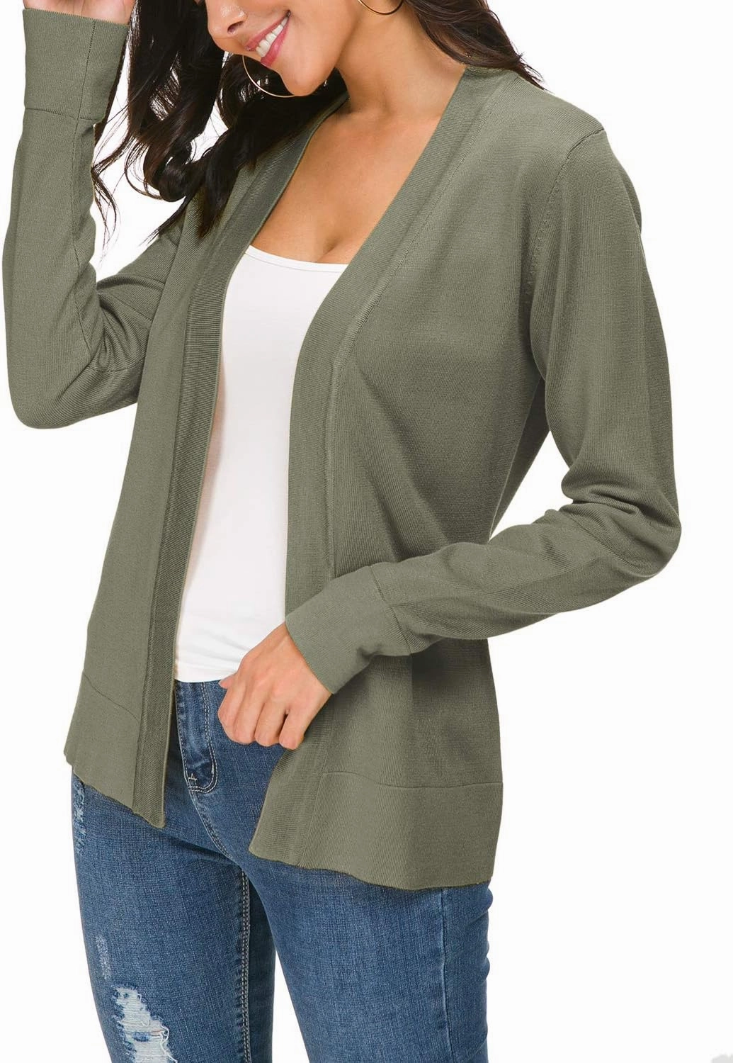 Urban CoCo Women's Long Sleeve Open Front Knit Cardigan Sweater