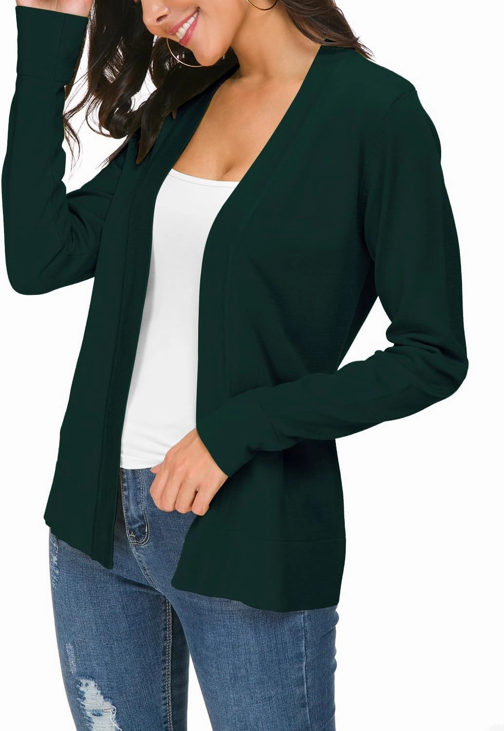 Urban CoCo Women's Long Sleeve Open Front Knit Cardigan Sweater